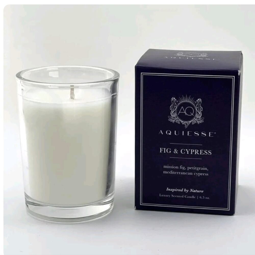 AQUIESSE soy inspired by nature fig & cypress 6.5 ounce luxury candle .